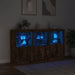 Servantă cu lumini LED, stejar fumuriu, 181,5x37x100 cm - WALTI WALTI