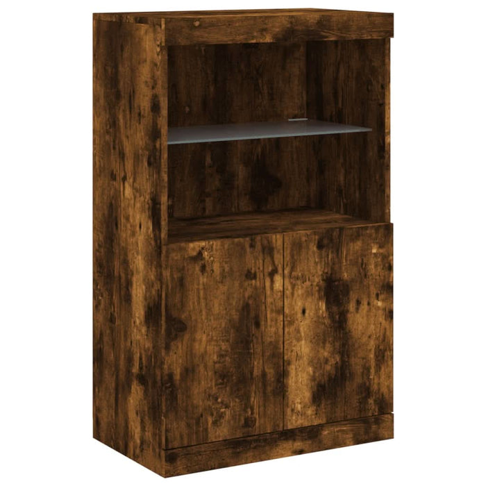 Servantă cu lumini LED, stejar fumuriu, 181,5x37x100 cm - WALTI WALTI