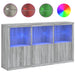 Servantă cu lumini LED, gri sonoma, 181,5x37x100 cm - WALTI WALTI