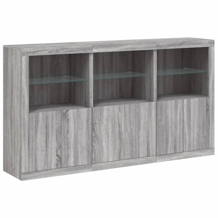 Servantă cu lumini LED, gri sonoma, 181,5x37x100 cm - WALTI WALTI
