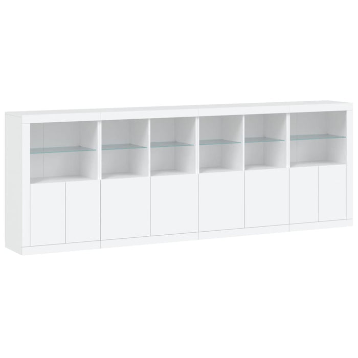 Servantă cu lumini LED, alb, 283x37x100 cm WALTI