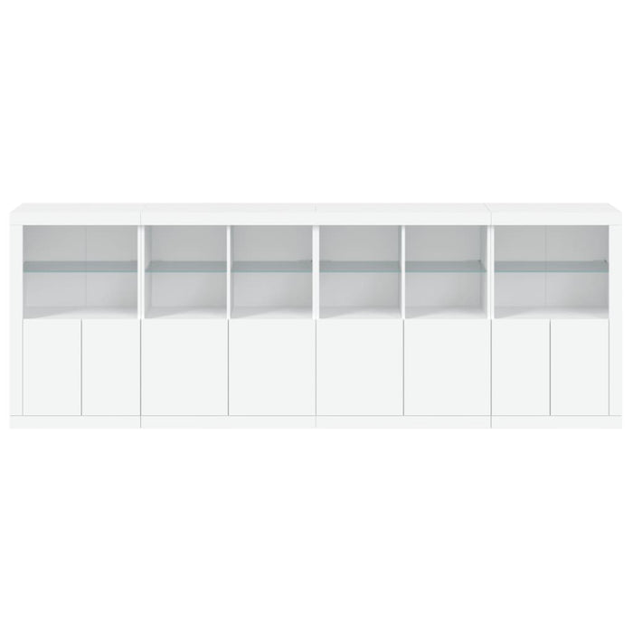 Servantă cu lumini LED, alb, 283x37x100 cm WALTI