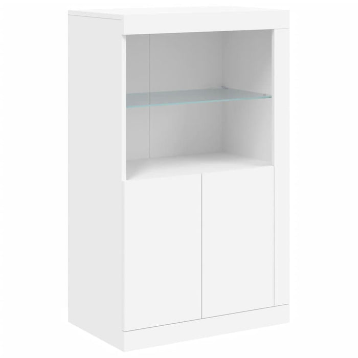 Servantă cu lumini LED, alb, 283x37x100 cm WALTI
