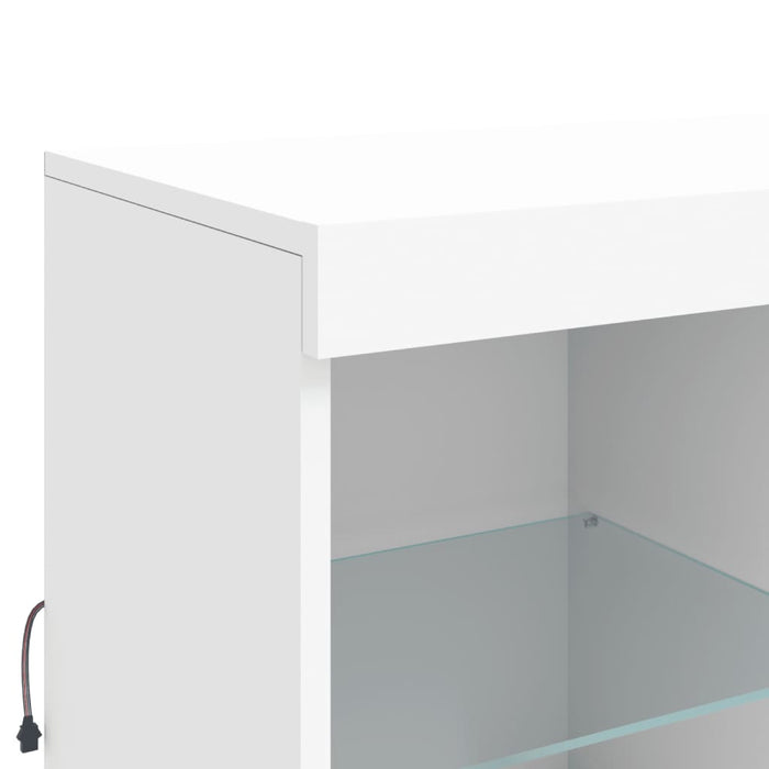 Servantă cu lumini LED, alb, 283x37x100 cm WALTI