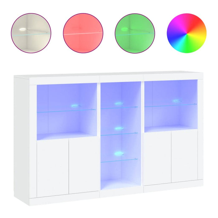 Servantă cu lumini LED, alb, 162x37x100 cm - WALTI WALTI
