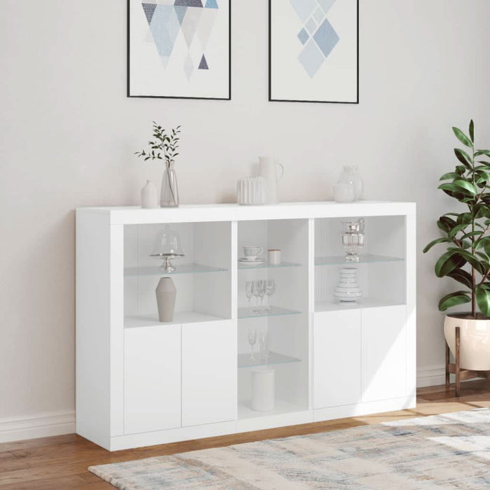 Servantă cu lumini LED, alb, 162x37x100 cm - WALTI WALTI