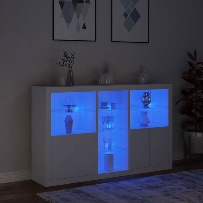 Servantă cu lumini LED, alb, 162x37x100 cm - WALTI WALTI
