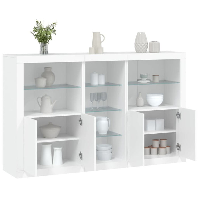 Servantă cu lumini LED, alb, 162x37x100 cm - WALTI WALTI