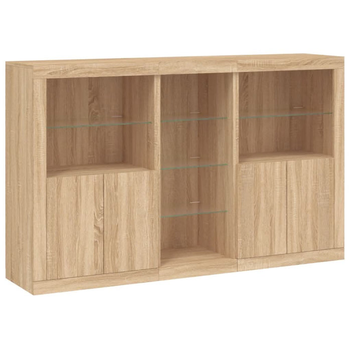Servantă cu lumini LED, stejar sonoma, 162x37x100 cm - WALTI WALTI