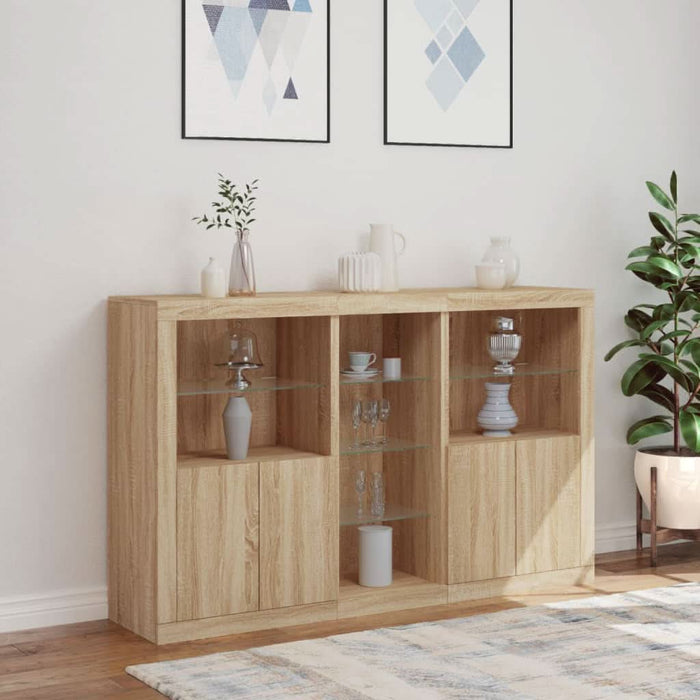 Servantă cu lumini LED, stejar sonoma, 162x37x100 cm - WALTI WALTI