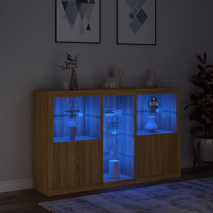 Servantă cu lumini LED, stejar sonoma, 162x37x100 cm - WALTI WALTI