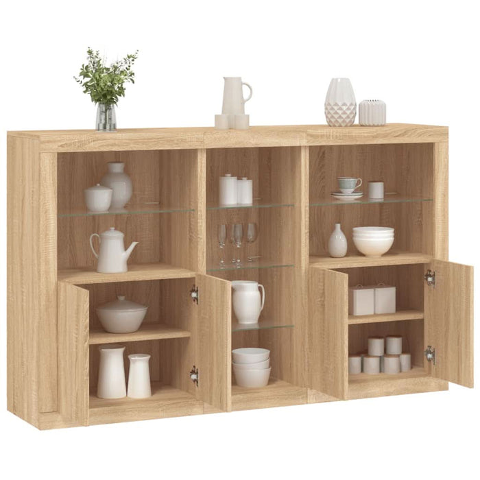 Servantă cu lumini LED, stejar sonoma, 162x37x100 cm - WALTI WALTI