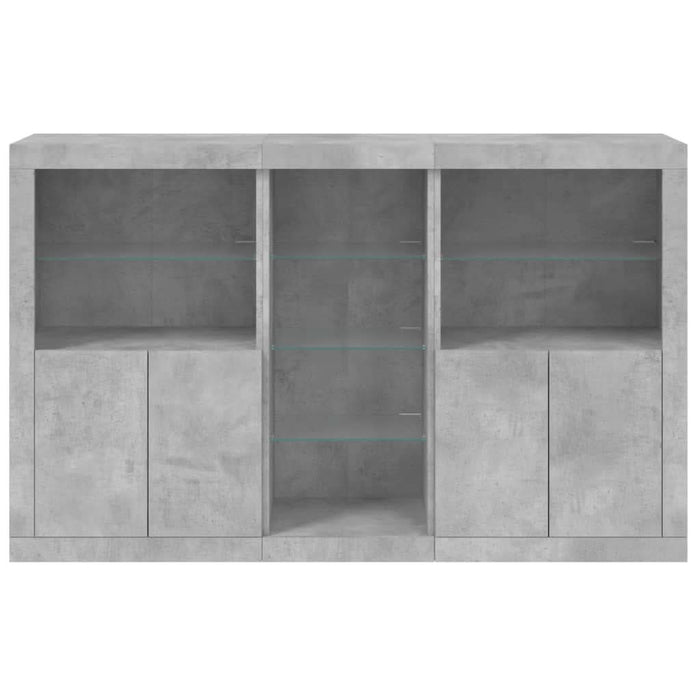 Servantă cu lumini LED, gri beton, 162x37x100 cm - WALTI WALTI