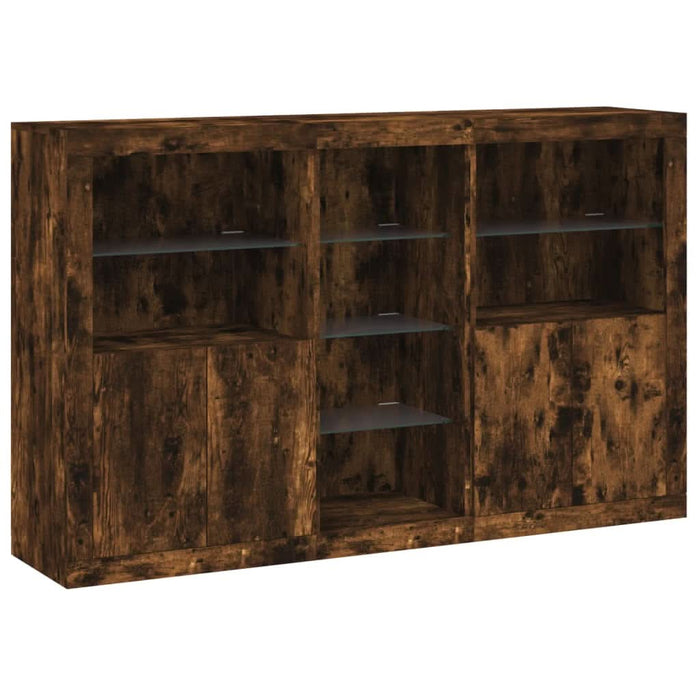 Servantă cu lumini LED, stejar fumuriu, 162x37x100 cm - WALTI WALTI
