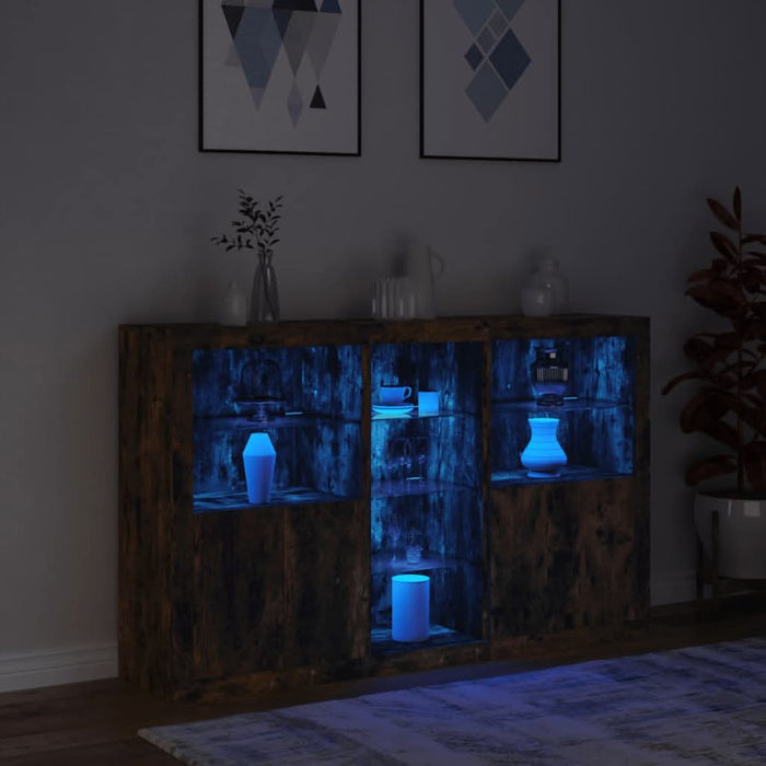 Servantă cu lumini LED, stejar fumuriu, 162x37x100 cm - WALTI WALTI