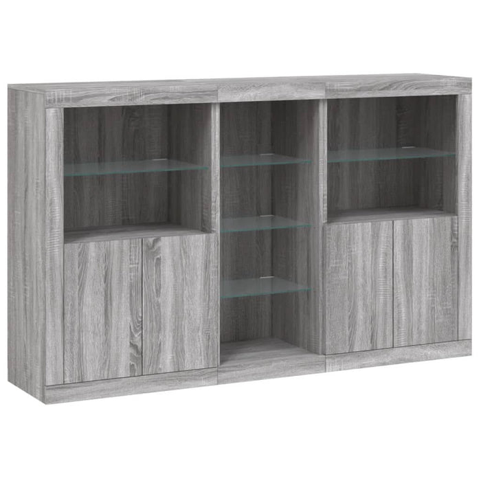 Servantă cu lumini LED, gri sonoma, 162x37x100 cm - WALTI WALTI