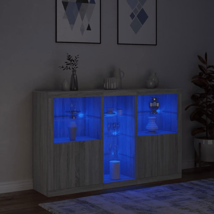 Servantă cu lumini LED, gri sonoma, 162x37x100 cm - WALTI WALTI