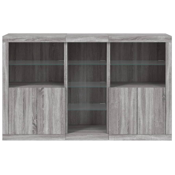 Servantă cu lumini LED, gri sonoma, 162x37x100 cm - WALTI WALTI
