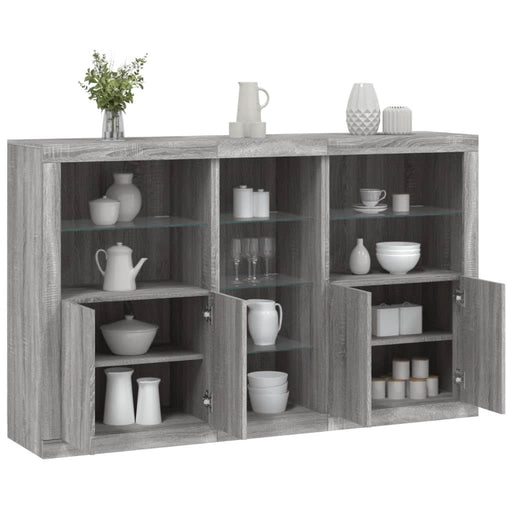 Servantă cu lumini LED, gri sonoma, 162x37x100 cm - WALTI WALTI