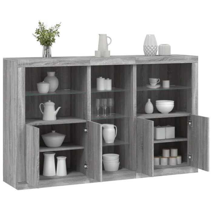 Servantă cu lumini LED, gri sonoma, 162x37x100 cm - WALTI WALTI