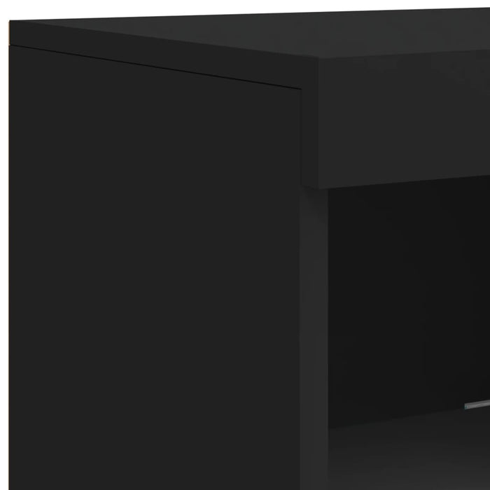 Servantă cu lumini LED, negru, 181,5x37x100 cm WALTI