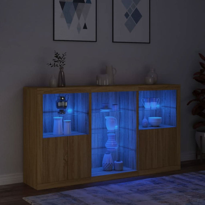 Servantă cu lumini LED, stejar sonoma, 181,5x37x100 cm - WALTI WALTI