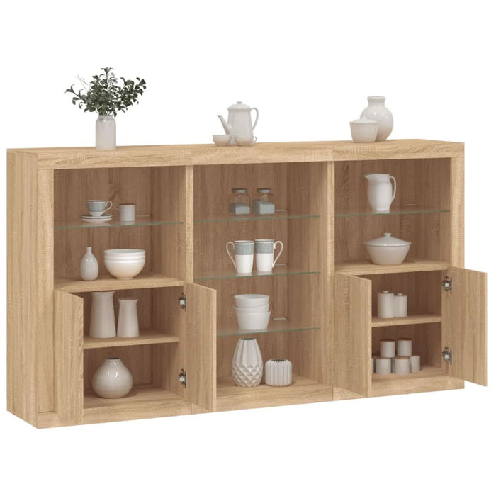 Servantă cu lumini LED, stejar sonoma, 181,5x37x100 cm - WALTI WALTI