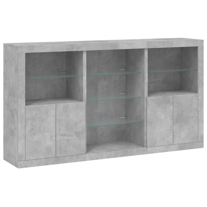 Servantă cu lumini LED, gri beton, 181,5x37x100 cm - WALTI WALTI