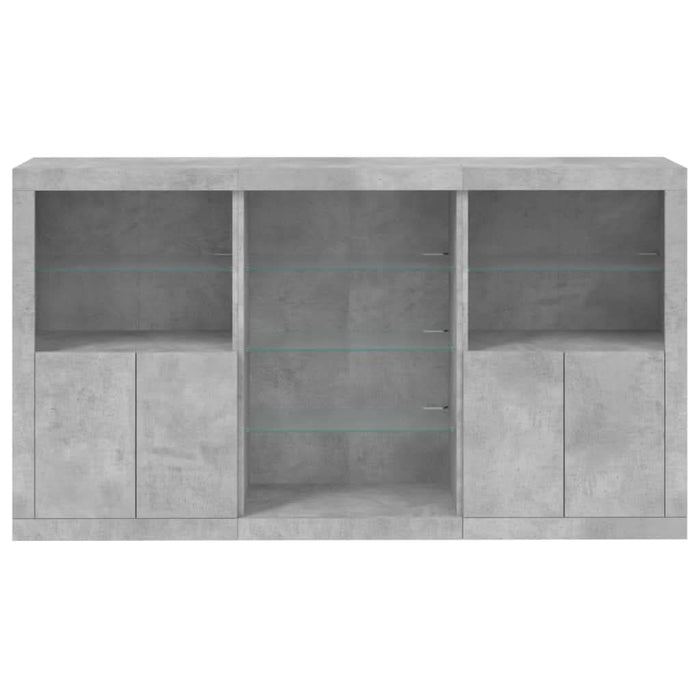 Servantă cu lumini LED, gri beton, 181,5x37x100 cm - WALTI WALTI