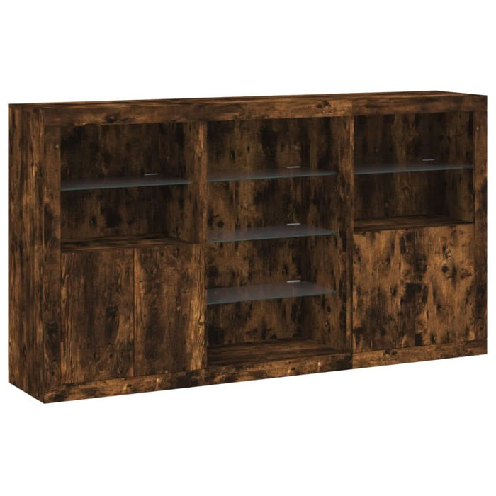 Servantă cu lumini LED, stejar fumuriu, 181,5x37x100 cm - WALTI WALTI