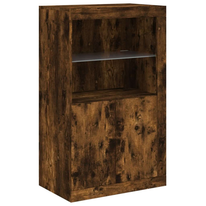 Servantă cu lumini LED, stejar fumuriu, 181,5x37x100 cm - WALTI WALTI