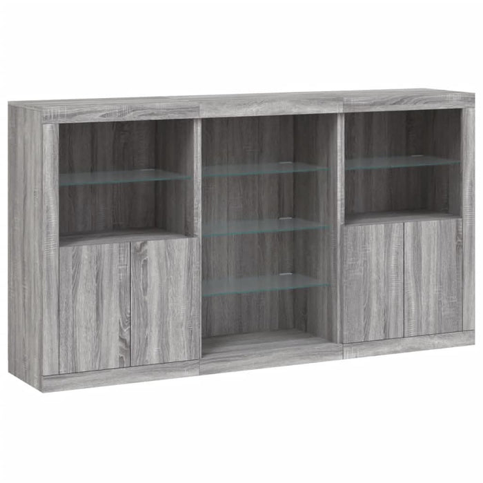 Servantă cu lumini LED, gri sonoma, 181,5x37x100 cm - WALTI WALTI
