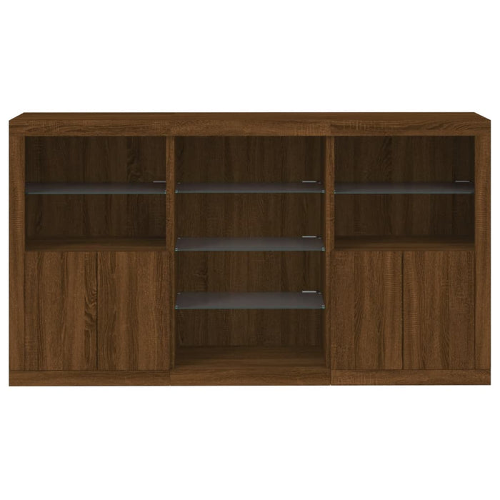 Servantă cu lumini LED, stejar maro, 181,5x37x100 cm WALTI