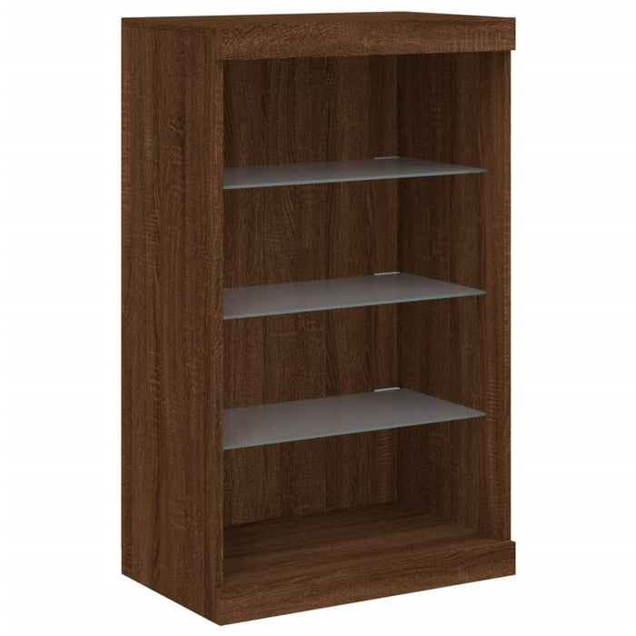 Servantă cu lumini LED, stejar maro, 181,5x37x100 cm WALTI