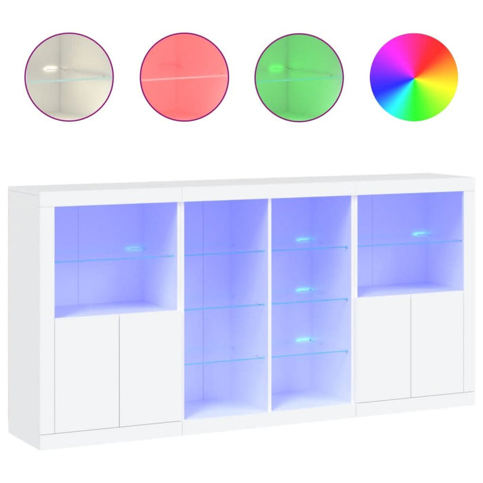 Servantă cu lumini LED, alb, 202x37x100 cm - WALTI WALTI