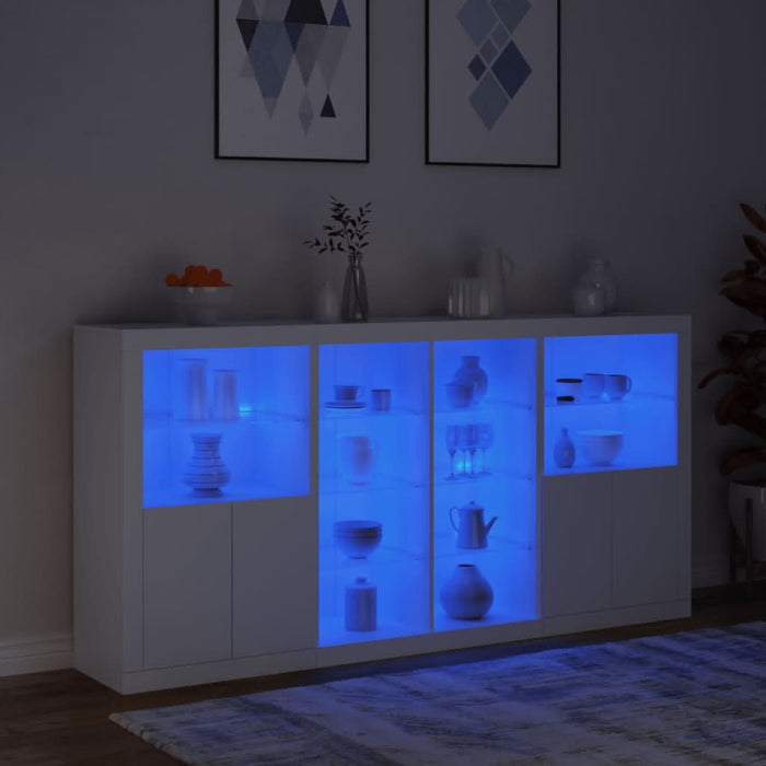 Servantă cu lumini LED, alb, 202x37x100 cm - WALTI WALTI