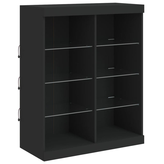Servantă cu lumini LED, negru, 202x37x100 cm WALTI