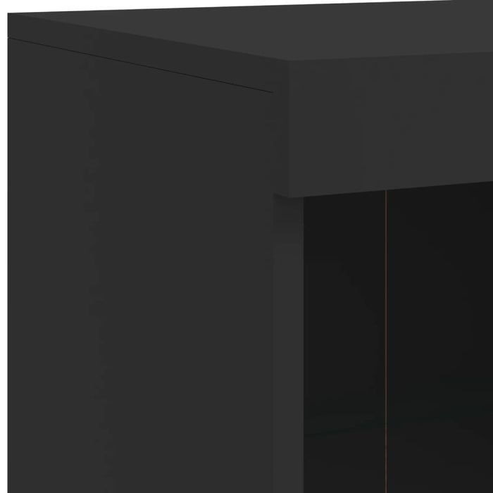 Servantă cu lumini LED, negru, 202x37x100 cm WALTI