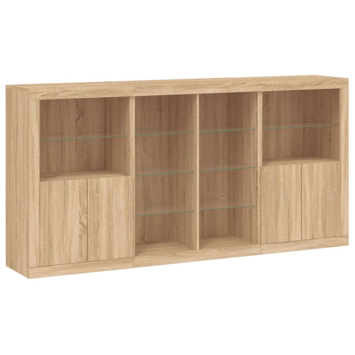 Servantă cu lumini LED, stejar sonoma, 202x37x100 cm - WALTI WALTI