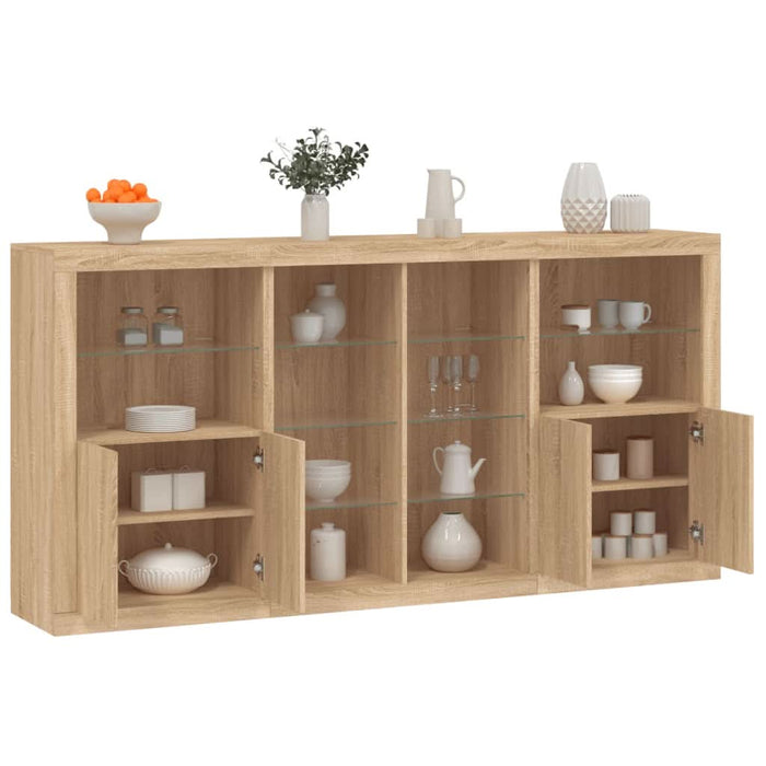 Servantă cu lumini LED, stejar sonoma, 202x37x100 cm - WALTI WALTI