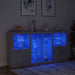 Servantă cu lumini LED, gri beton, 202x37x100 cm - WALTI WALTI