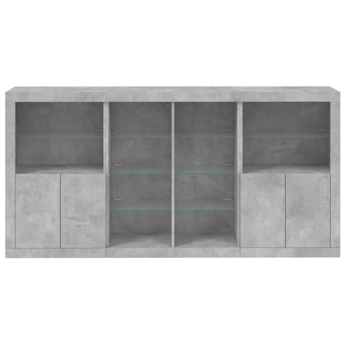 Servantă cu lumini LED, gri beton, 202x37x100 cm - WALTI WALTI