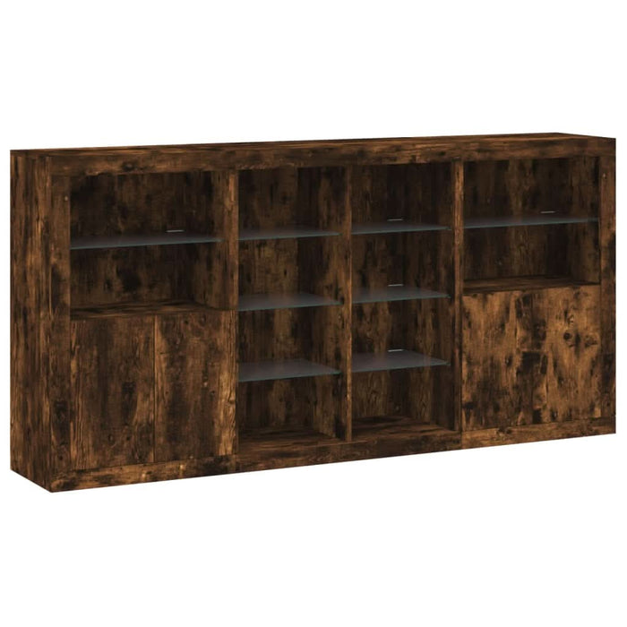 Servantă cu lumini LED, stejar fumuriu, 202x37x100 cm - WALTI WALTI