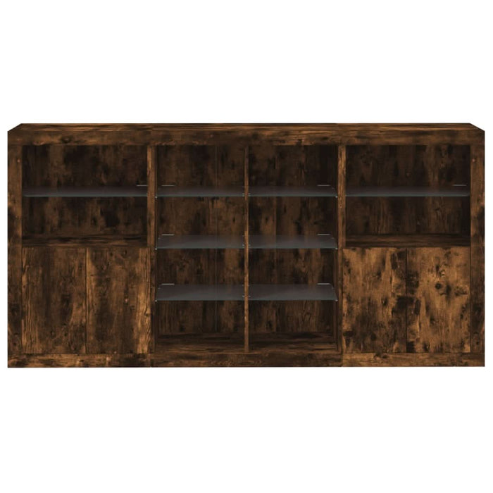 Servantă cu lumini LED, stejar fumuriu, 202x37x100 cm - WALTI WALTI