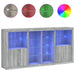 Servantă cu lumini LED, gri sonoma, 202x37x100 cm - WALTI WALTI