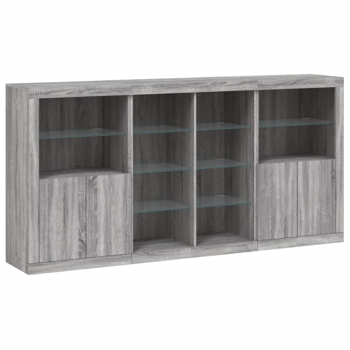 Servantă cu lumini LED, gri sonoma, 202x37x100 cm - WALTI WALTI