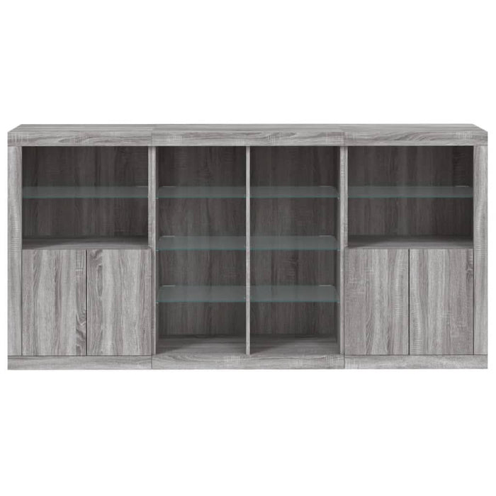 Servantă cu lumini LED, gri sonoma, 202x37x100 cm - WALTI WALTI