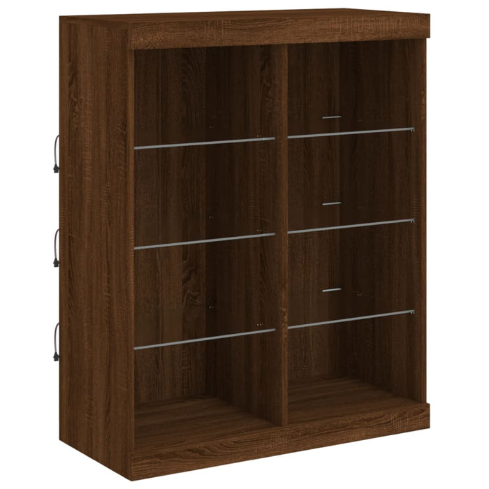 Servantă cu lumini LED, stejar maro, 202x37x100 cm WALTI