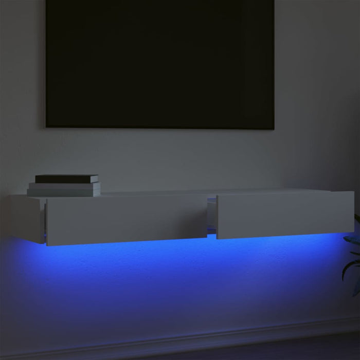 Dulapuri TV cu lumini LED, 2 buc., alb, 60x35x15,5 cm - WALTI WALTI