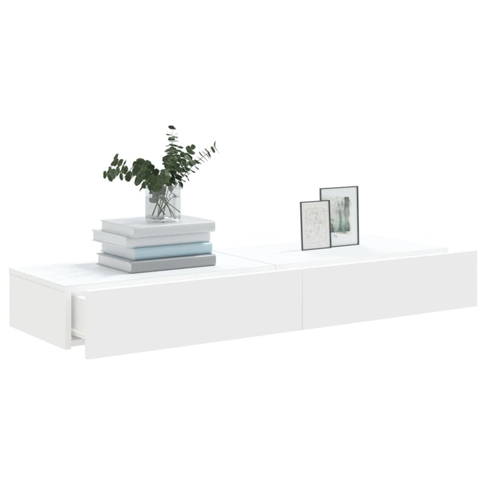Dulapuri TV cu lumini LED, 2 buc., alb, 60x35x15,5 cm - WALTI WALTI